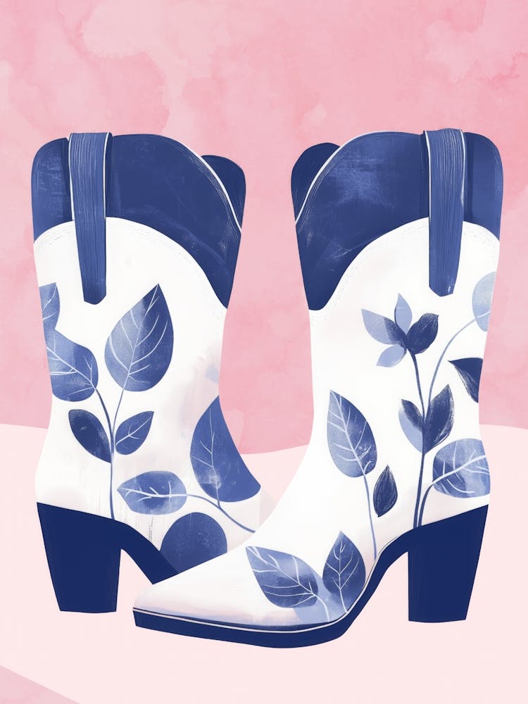 Blue And White Cowboy Boots