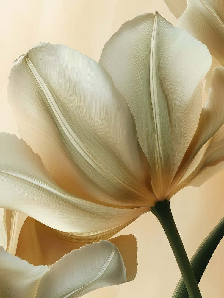 Green Beige Close Up Petals 6 1