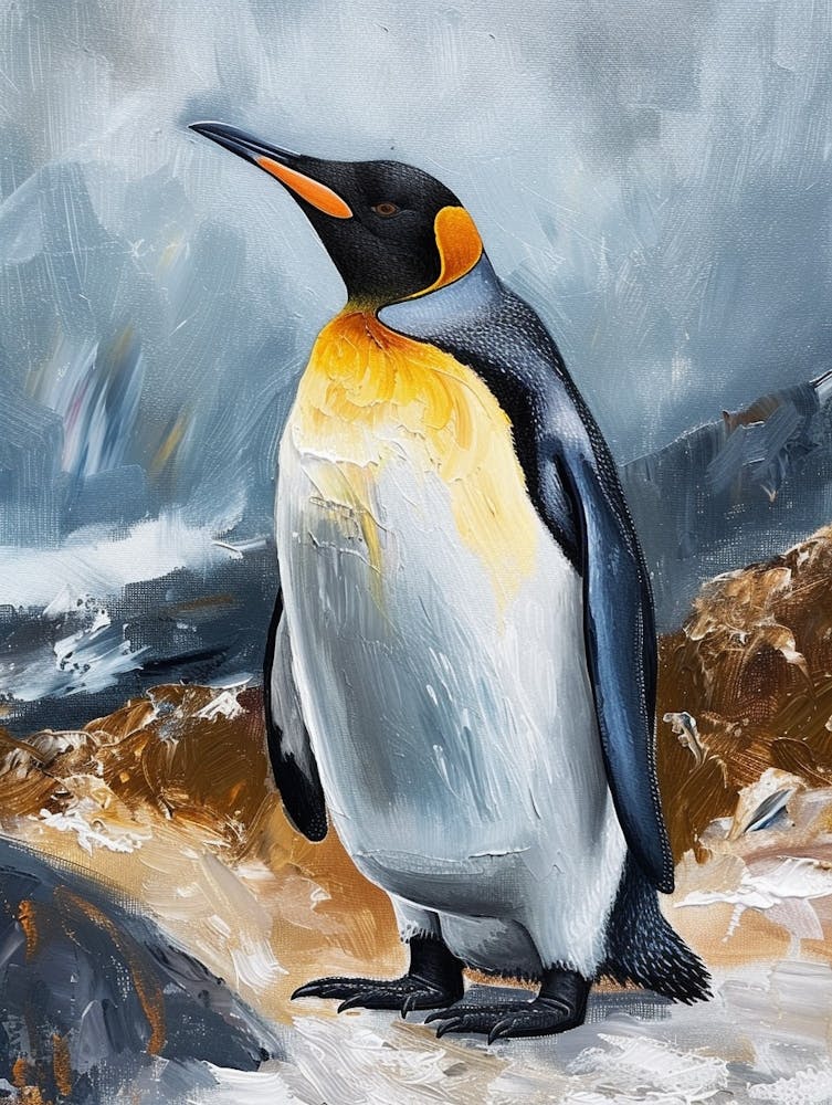 King Penguin Half Moon Island Colour Block Painting 2