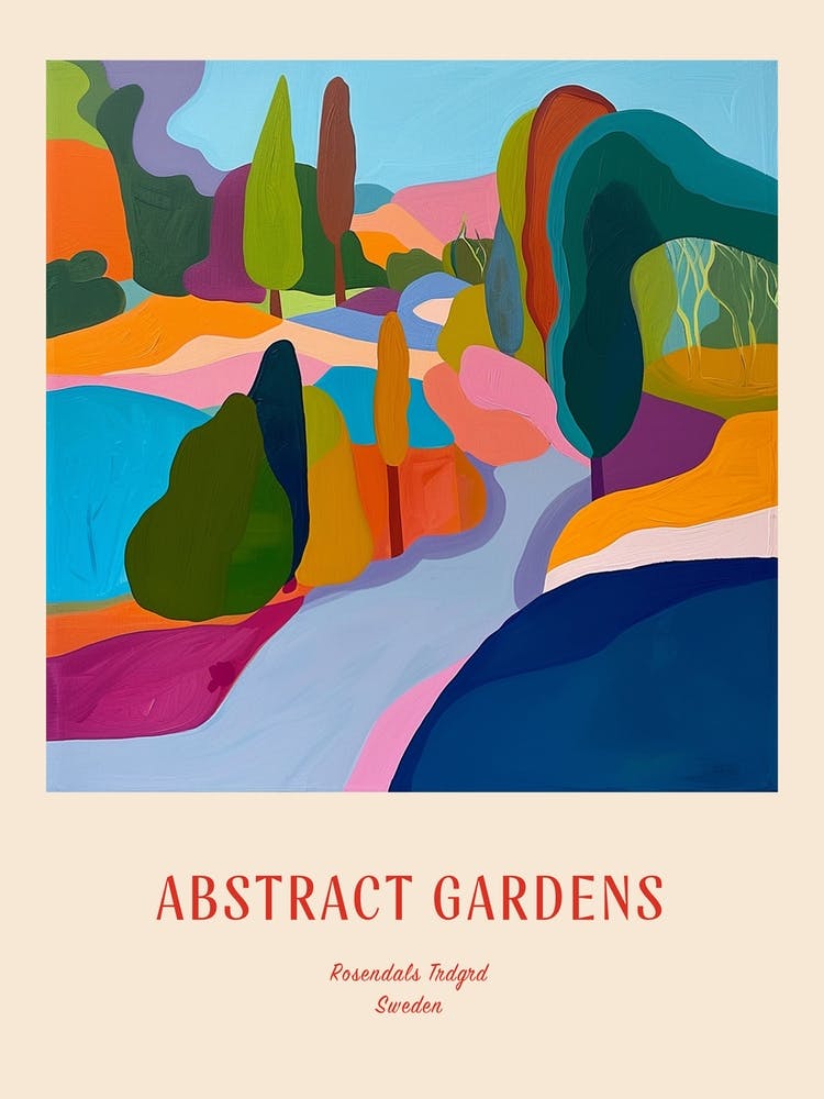 Colourful Gardens Rosendals Trdgrd Sweden 3 Red Poster
