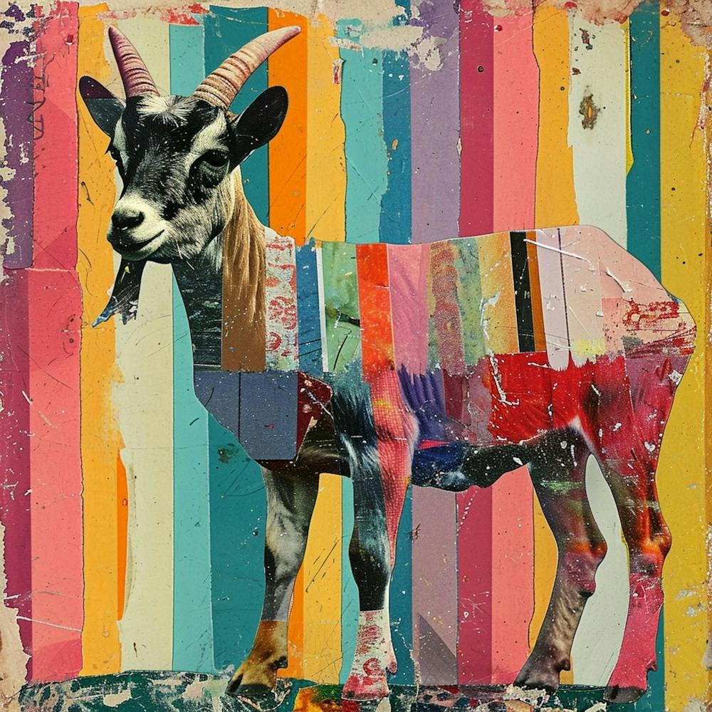 Kitsch Rainbow Goat Collage 2