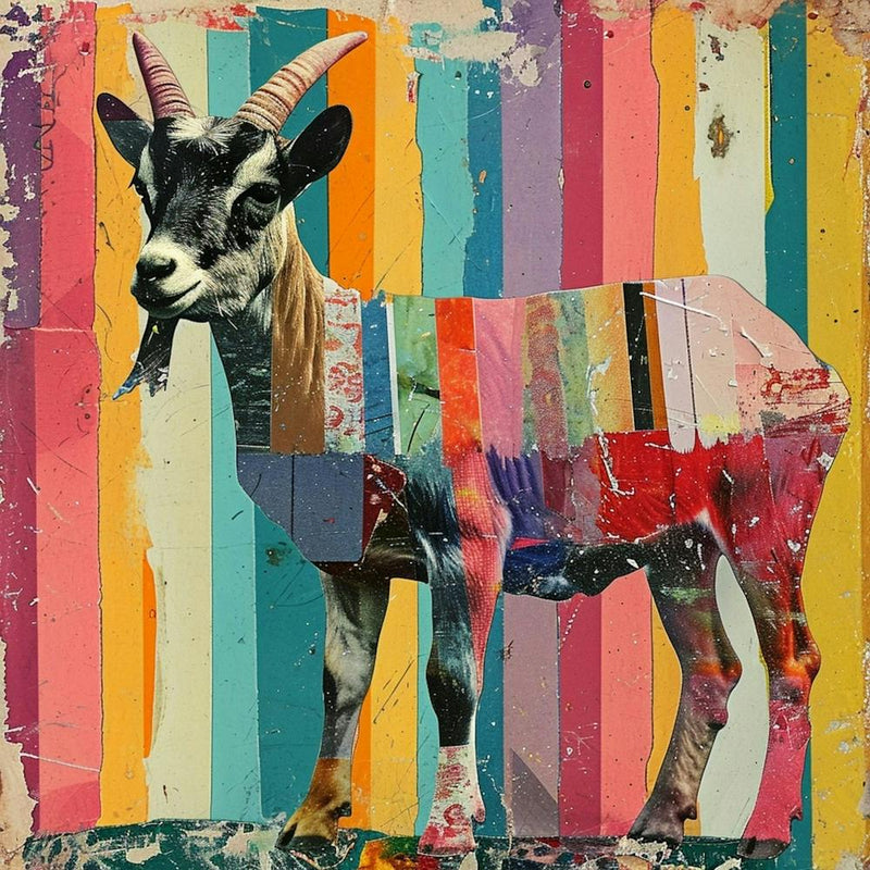 Kitsch Rainbow Goat Collage 2