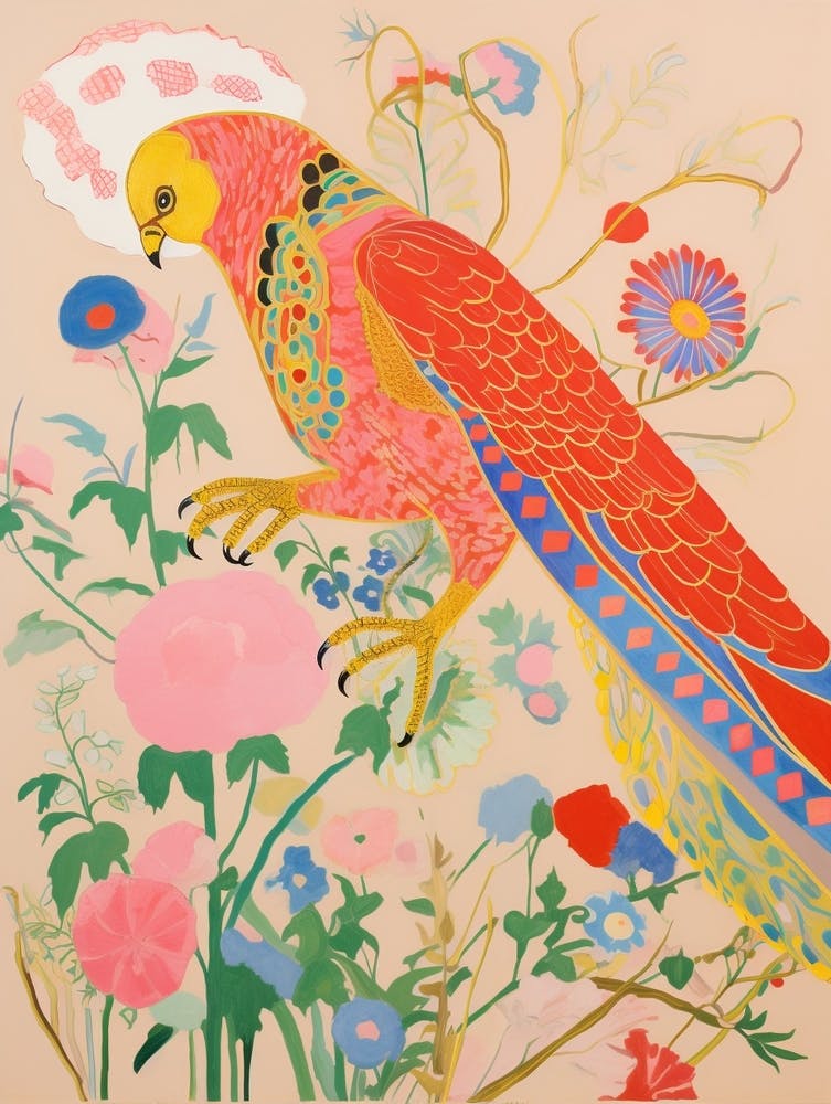 Maximalist Bird Painting Parrot 1