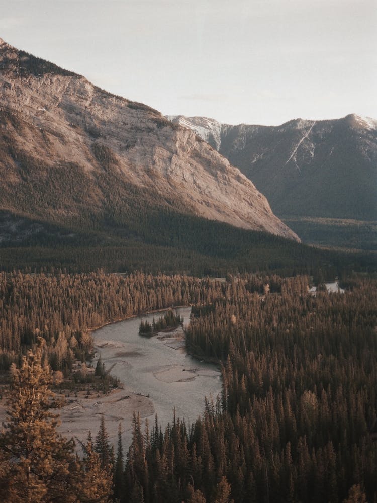 River Running Through Valley