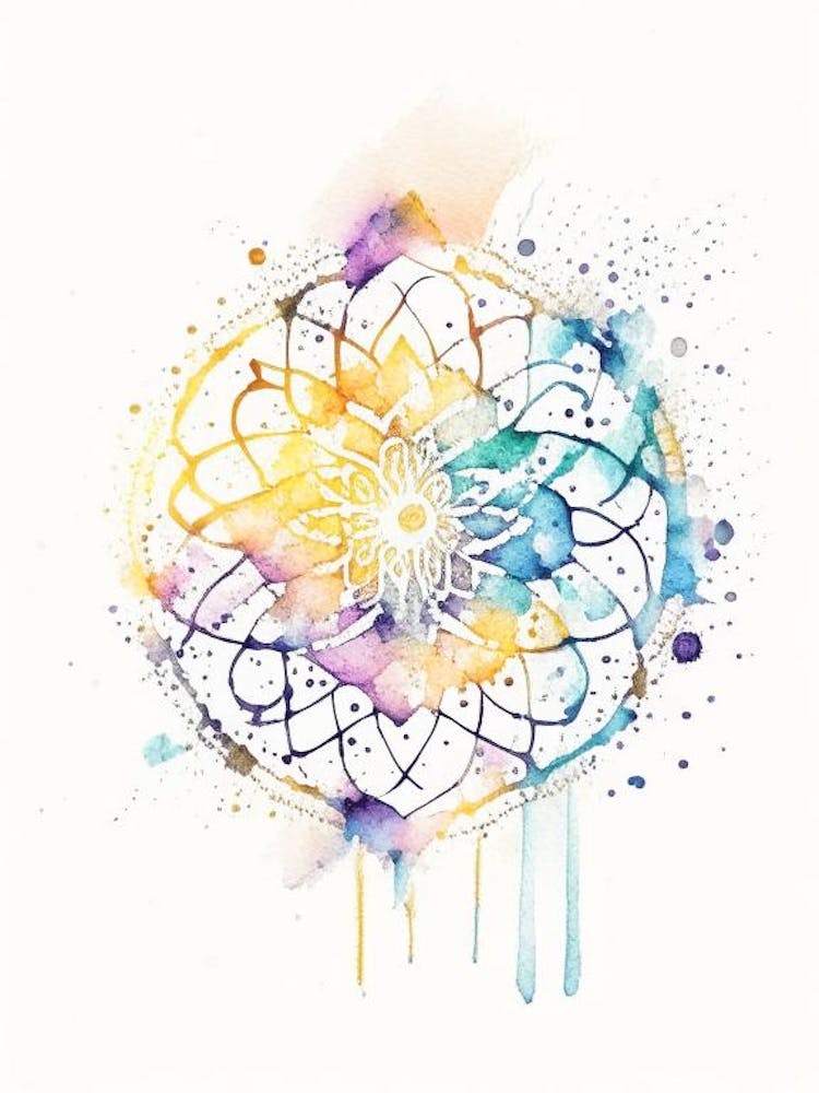Mandala Symbol Minimal Watercolour