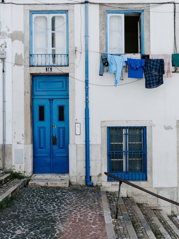Blue laundry in Lisbon