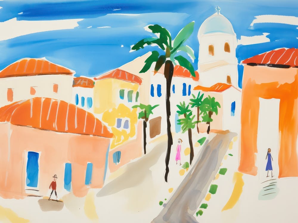 Forli Italy Cute Watercolour Illustration 3