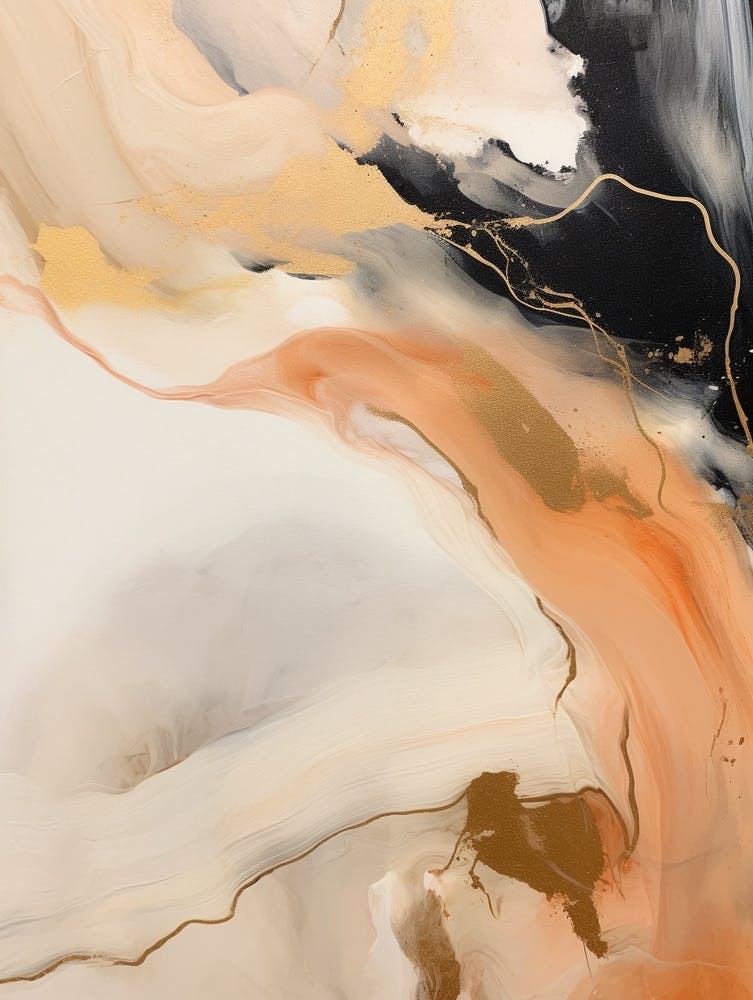 Charcoal And Orange Autumn Abstract Painting 5