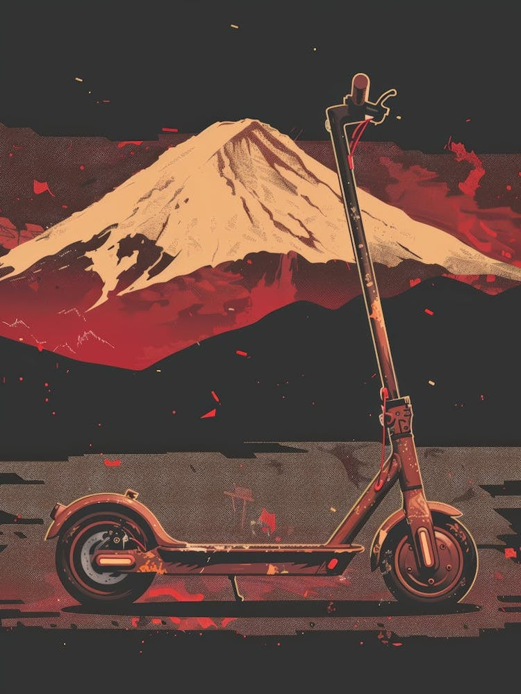 Mt Fuji and Scooter