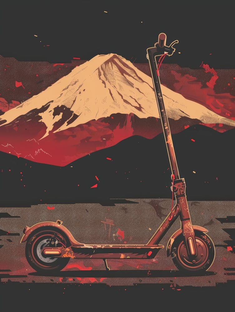 Mt Fuji and Scooter