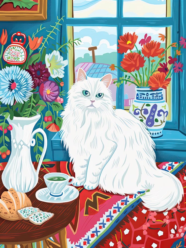 Tea Time With A Angora Cat 8