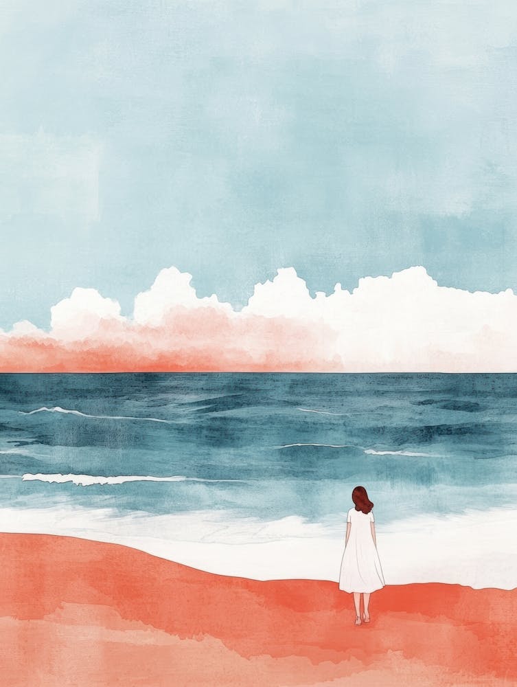 Little Girl On The Beach