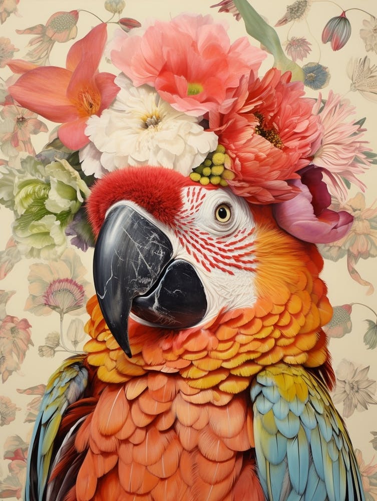 Bird With A Flower Crown Parrot 4