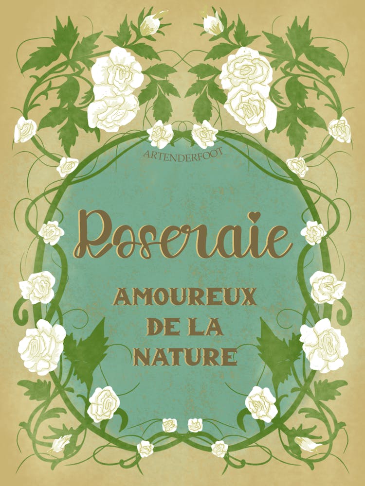 Roseraie Vintage Poster