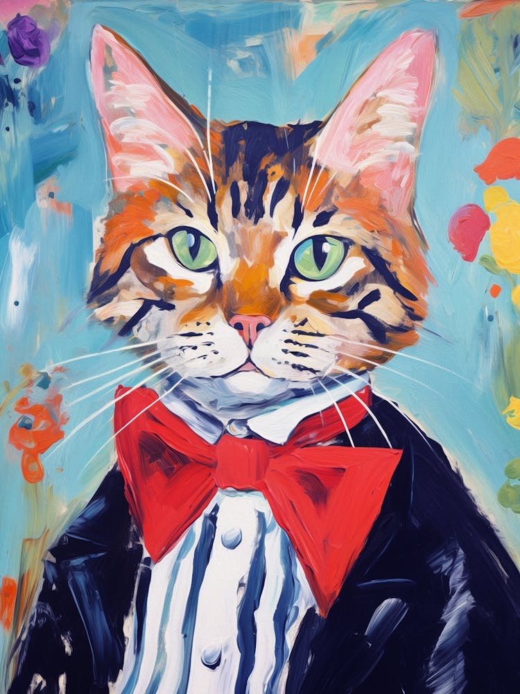 Cat In A Suit Painting