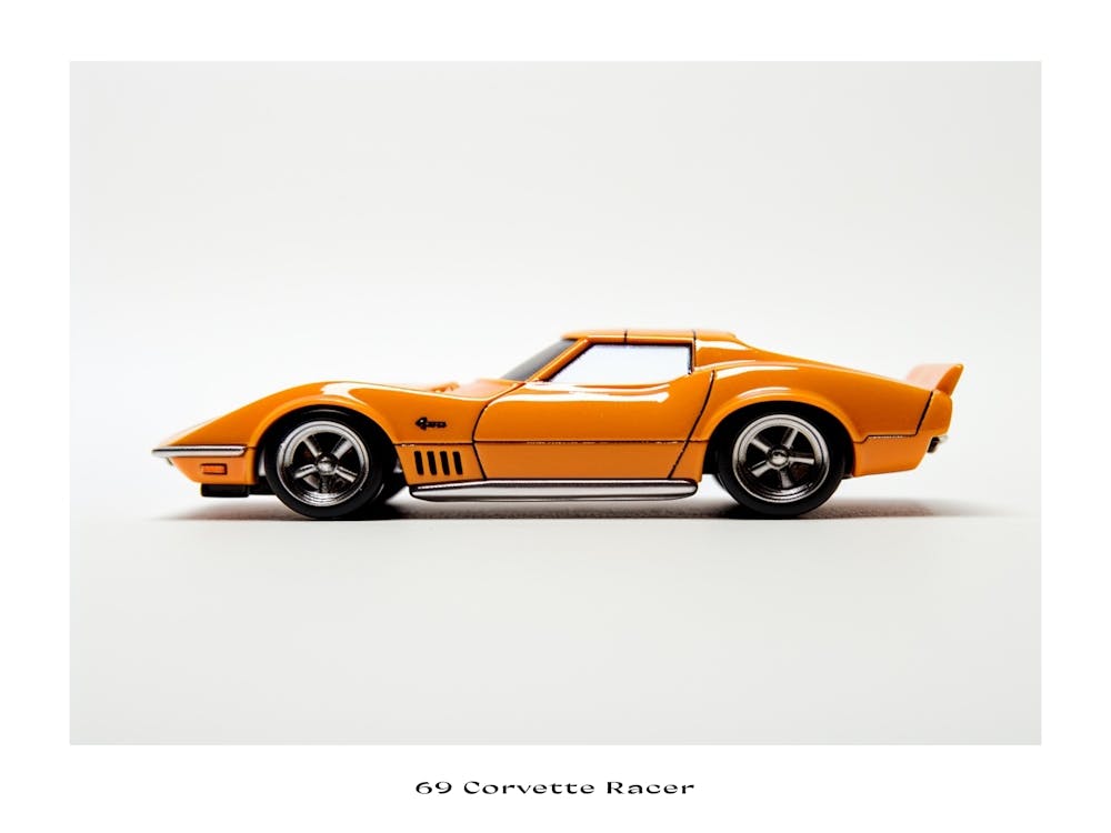 Toy Car 69 Corvette Racer Orange Poster