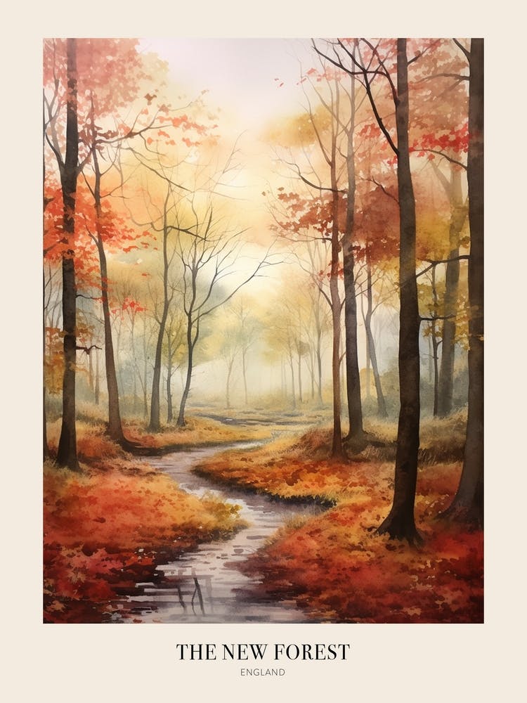 Autumn Forest Landscape The New Forest England 1 Poster
