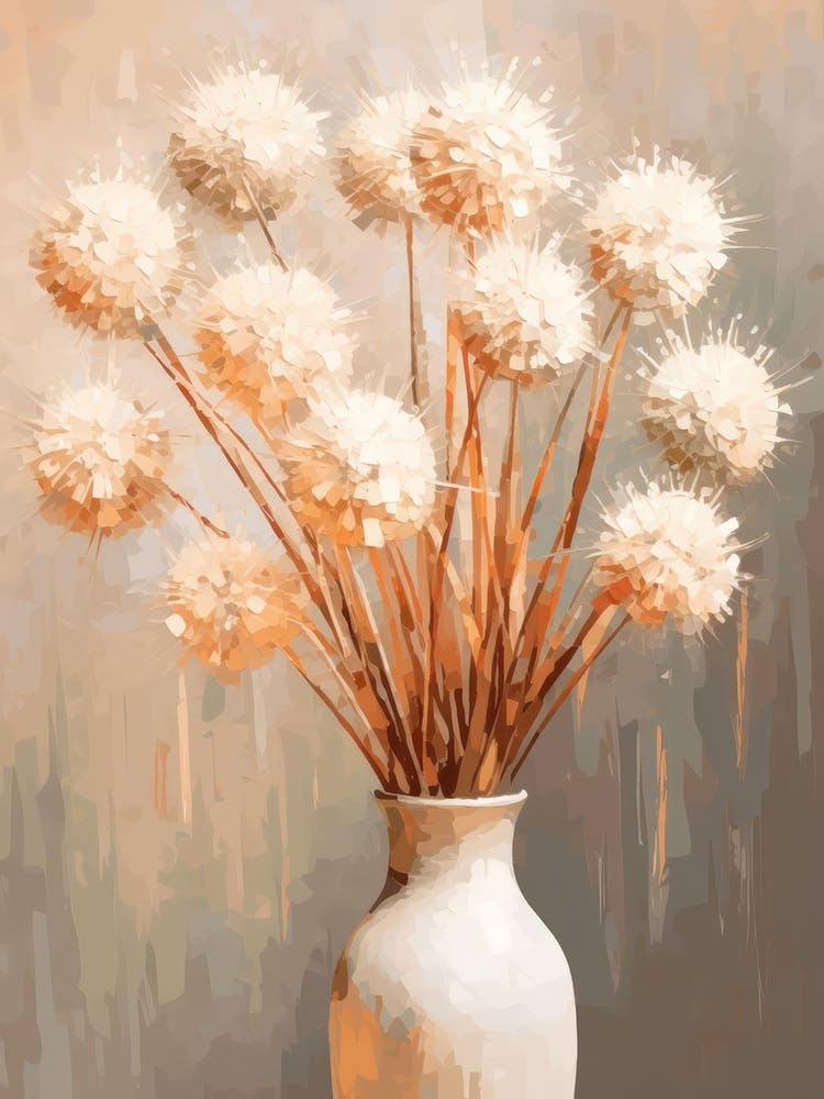Allium Flower Still Life Painting 1 Dreamy