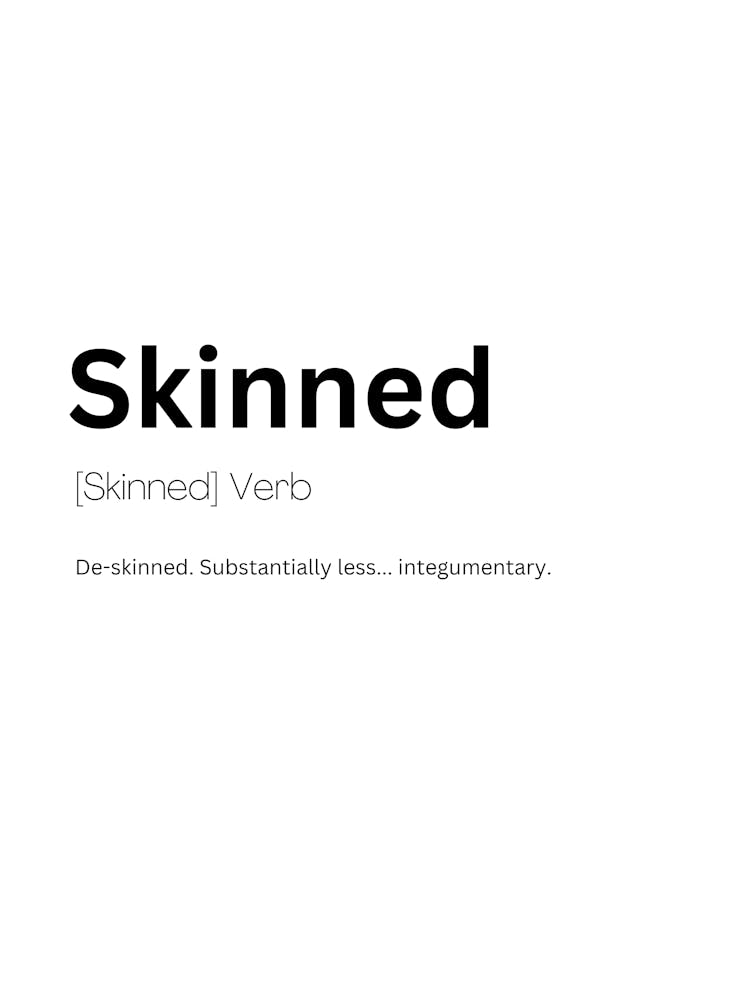 Skinned Definition Meaning 1