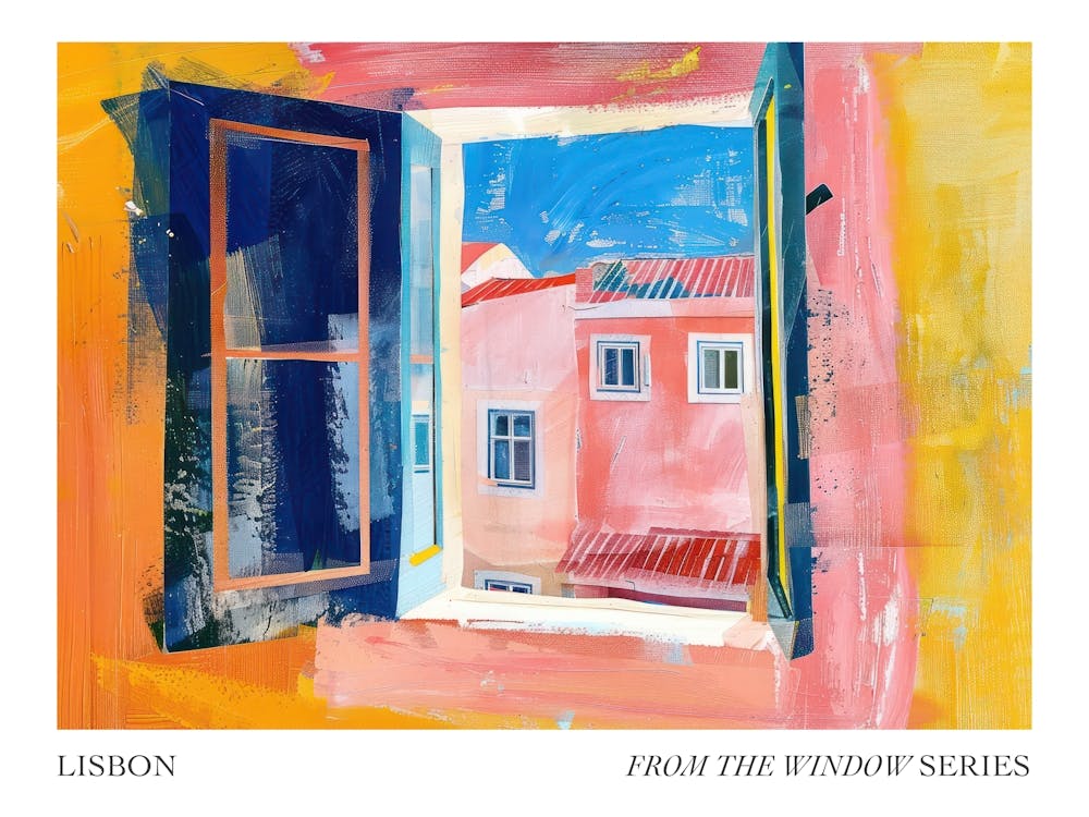 Lisbon From The Window Series Poster Painting 3
