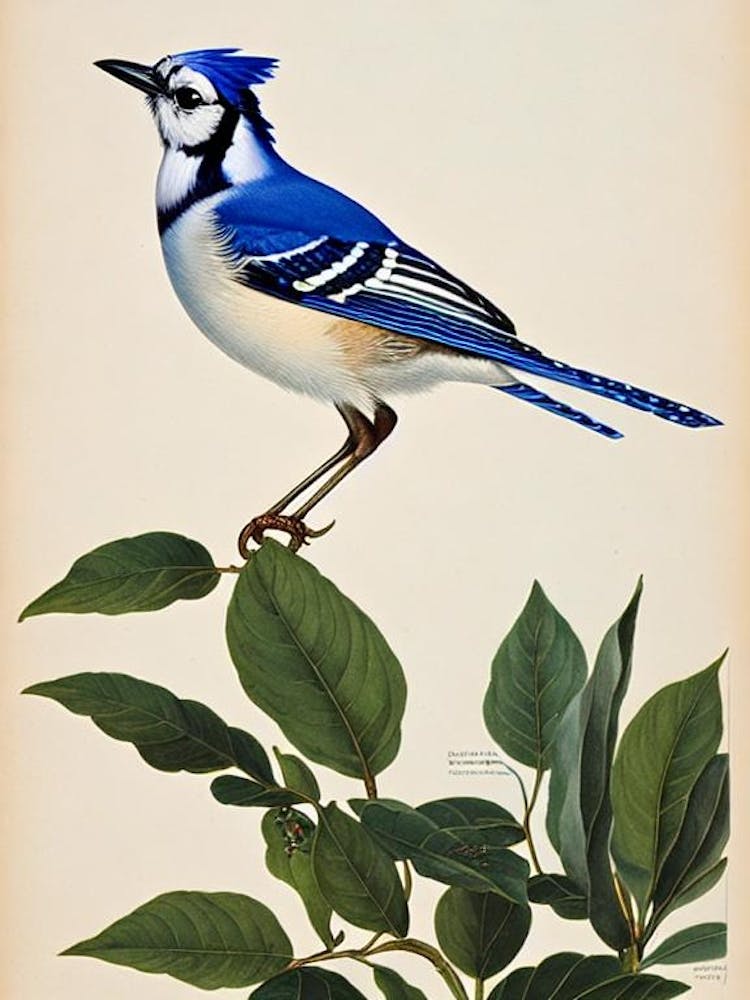 Blue Jay James Audubon Vintage Style Bird