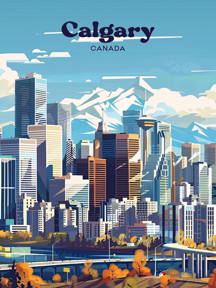 Calgary Canada Cityscape Travel Art