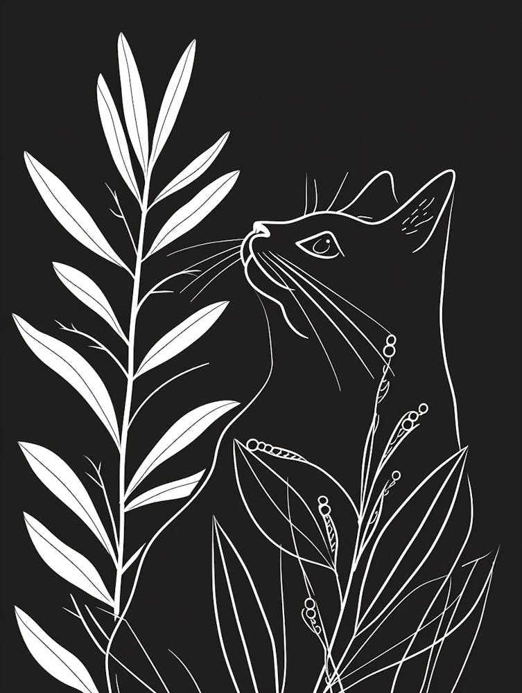 Chartreux Cat Minimalist Illustration 3