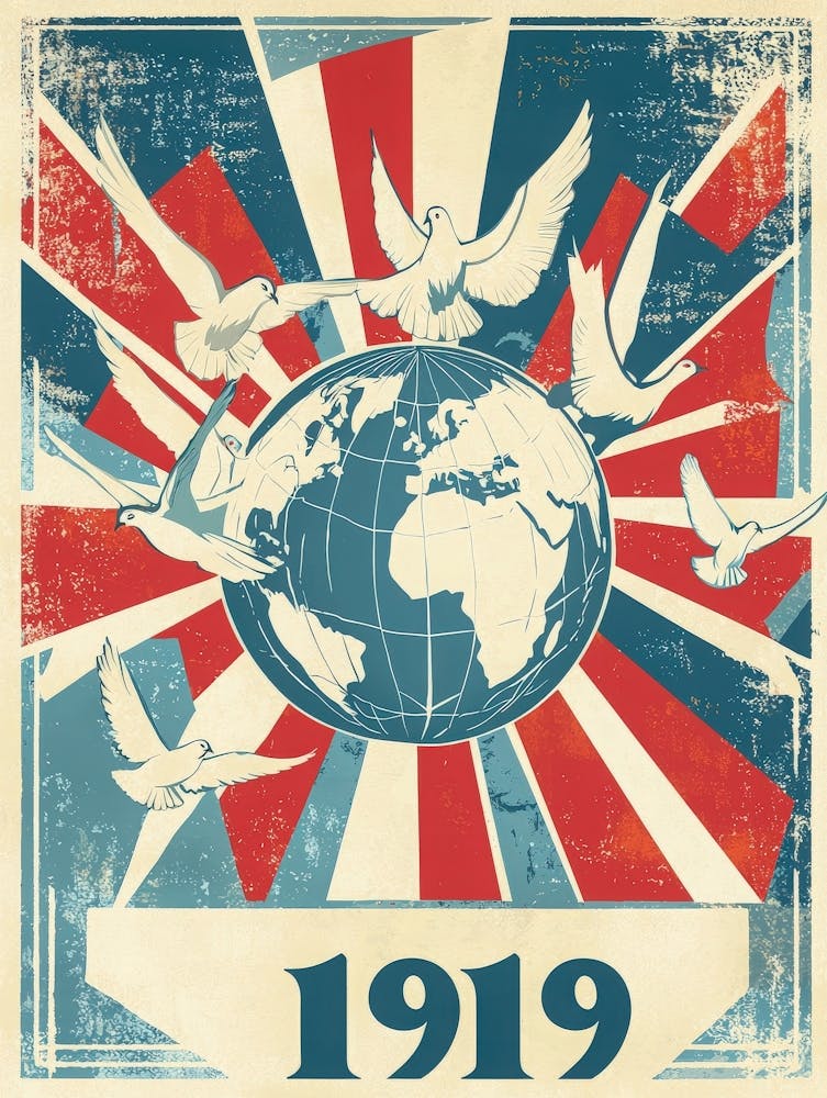 Aihrgdesign A Vintage International Peace Poster Celebrating 1