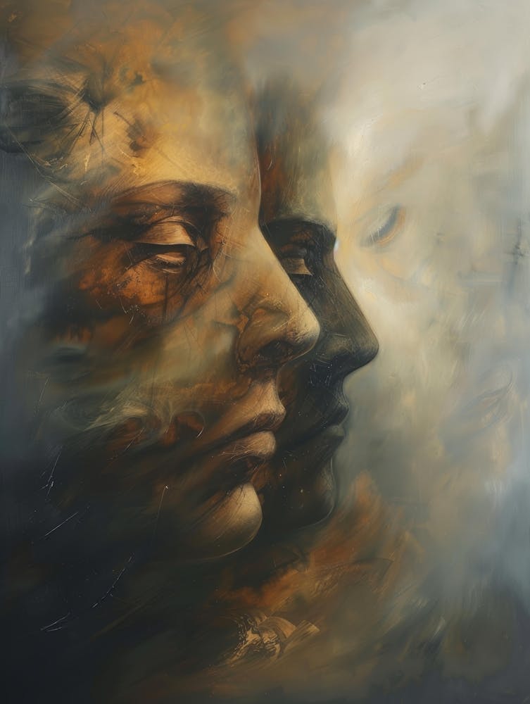 Deux Visages Dans Le Ciel