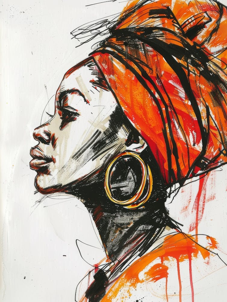African Woman With Turban 15