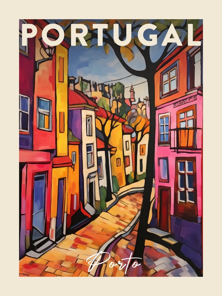 Porto Portugal 1 Fauvist Painting Travel Poster