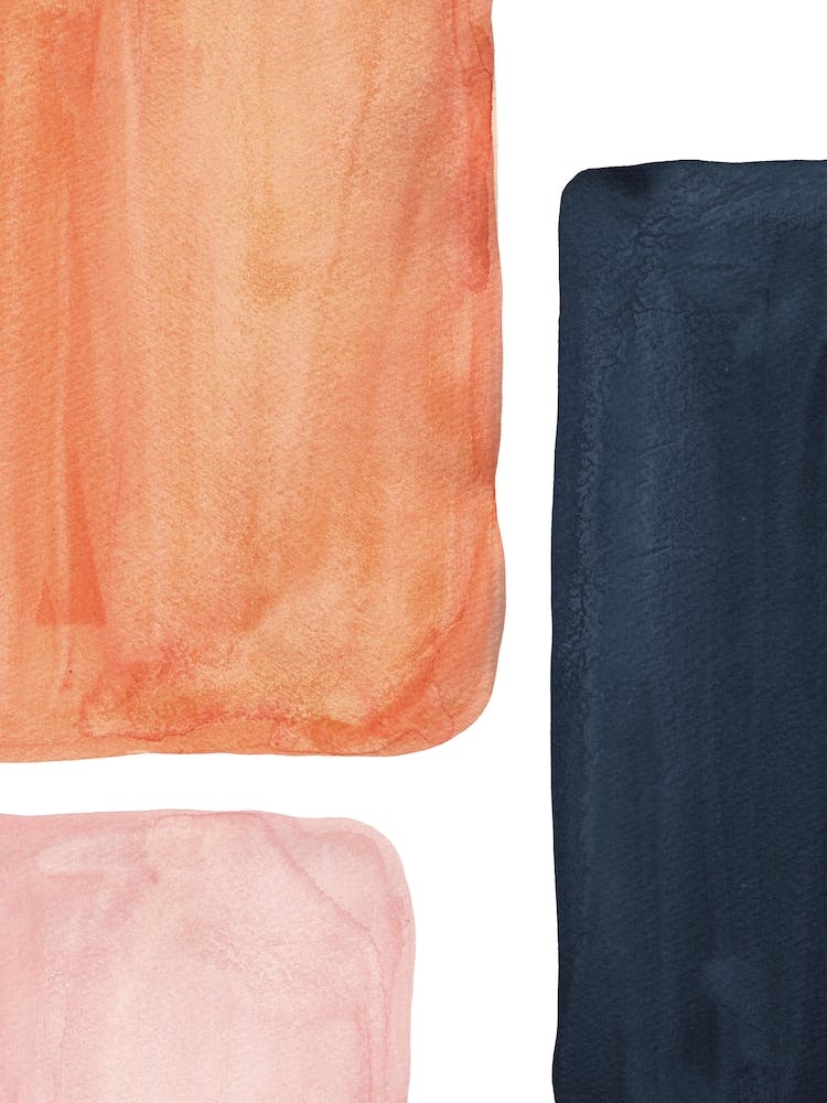 Aquarell-Farbblöcke, Terrakotta und Marineblau