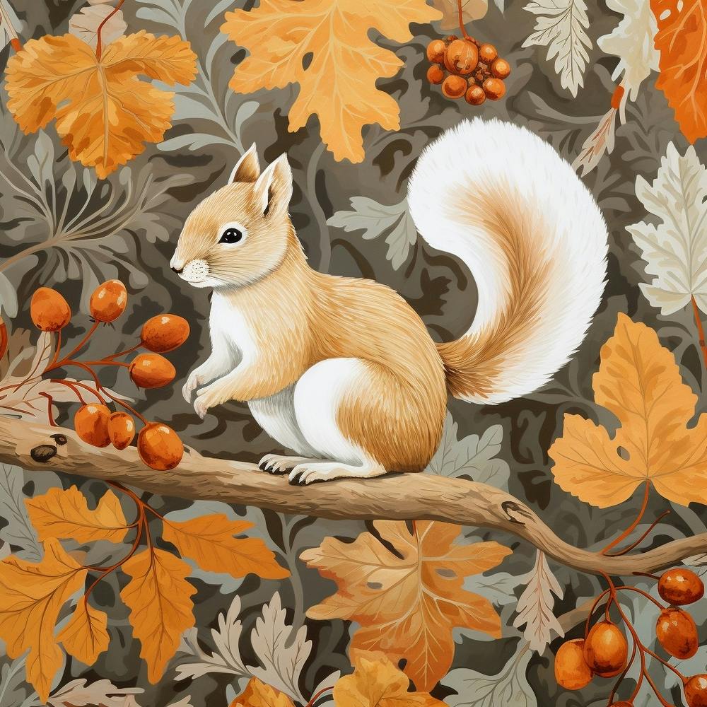 Fall Foliage Squirrel Square 2