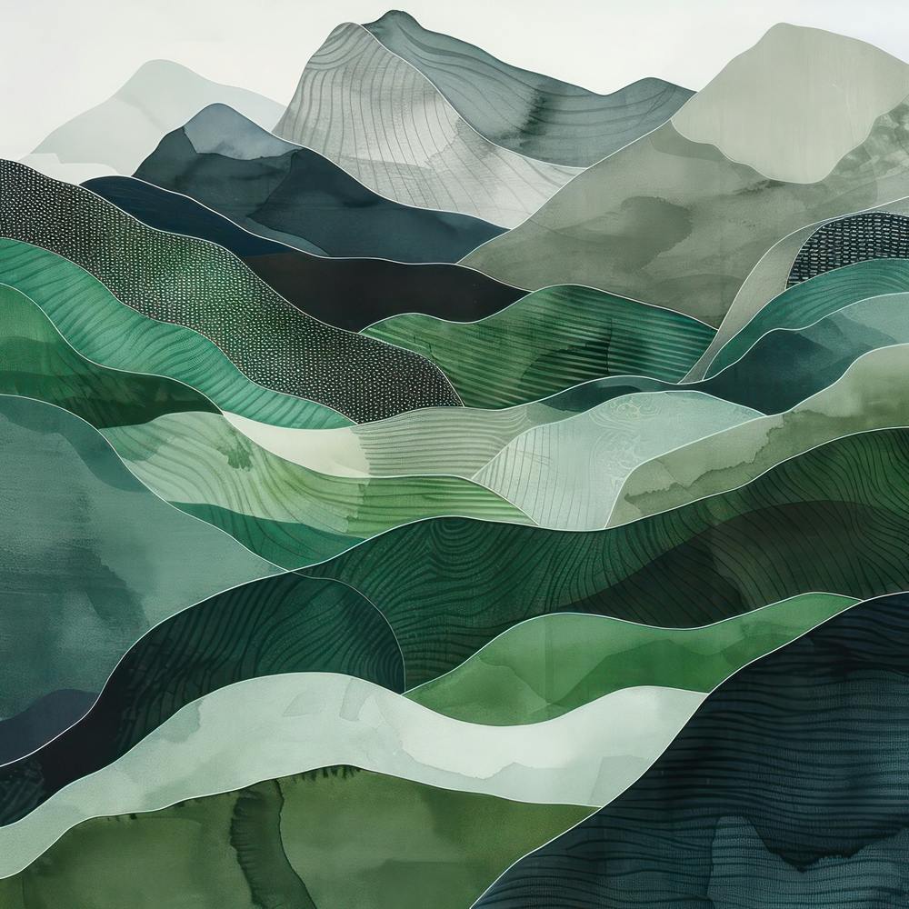 Japanese Watercolour Of Mount Kinpu 2