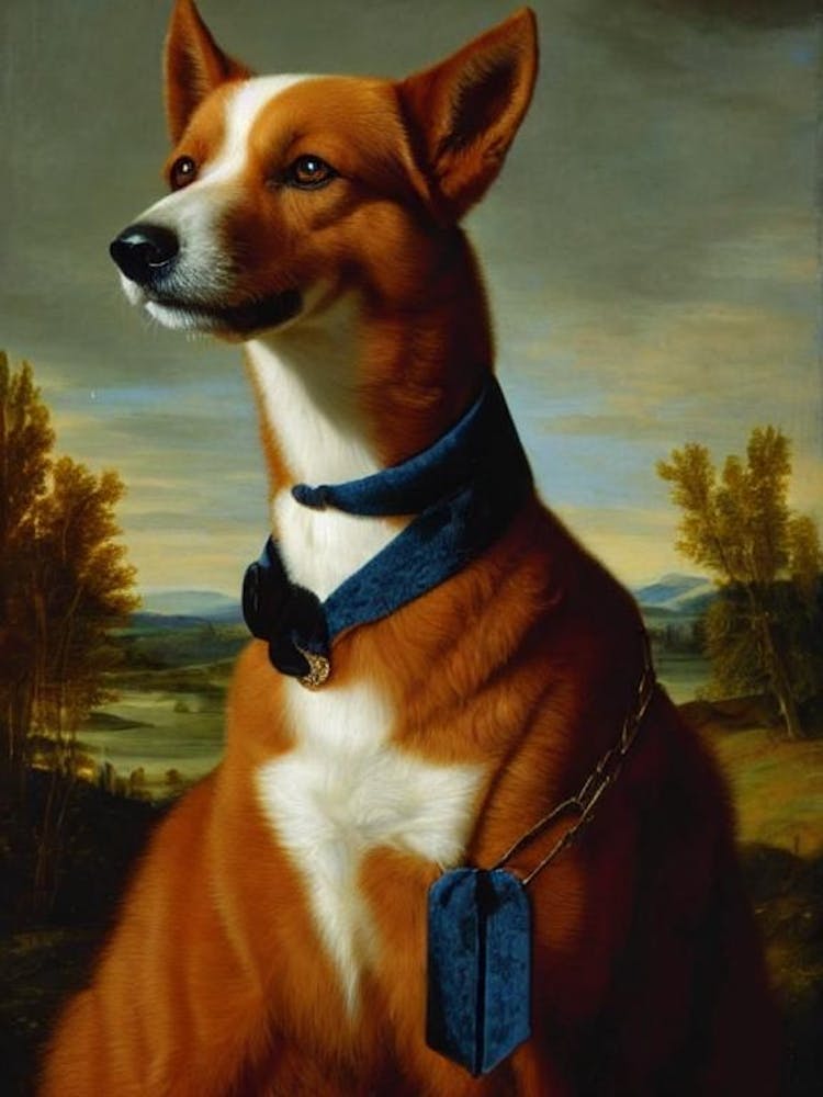 Finnischer Spitz Renaissance-Porträt Ölgemälde