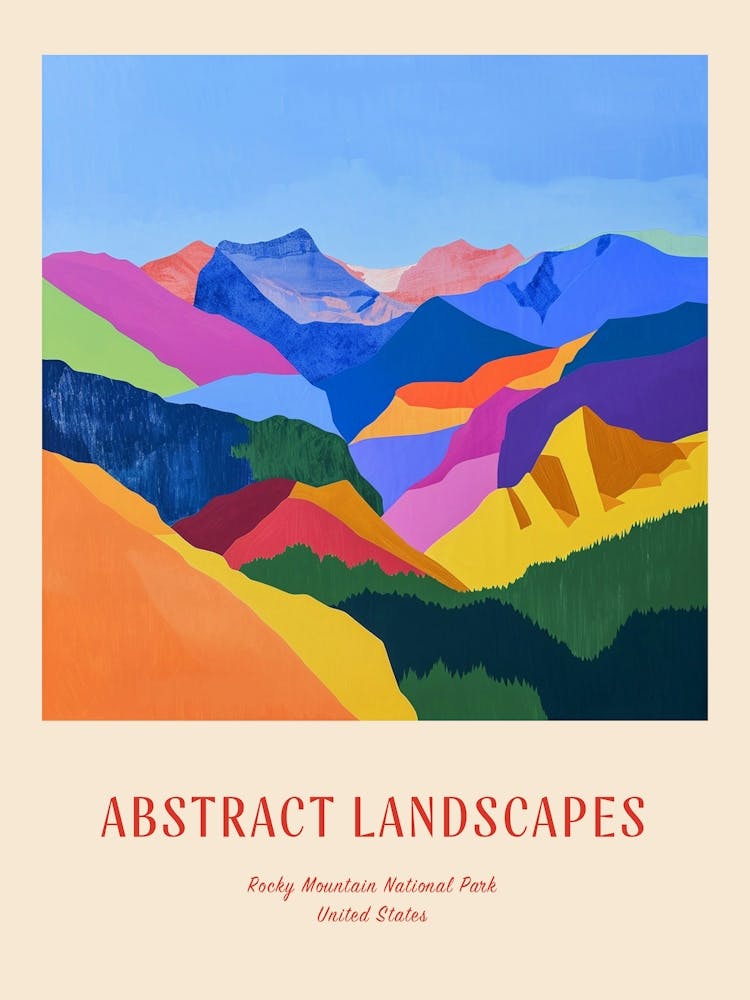 Colourful Abstract Rocky Mountain National Park Usa 7 Poster