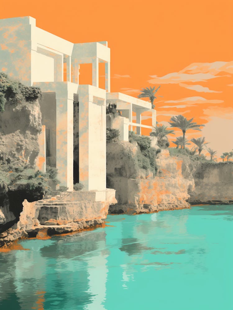 Horseshoe Bay Beach Bermuda Abstract Orange Hues 2