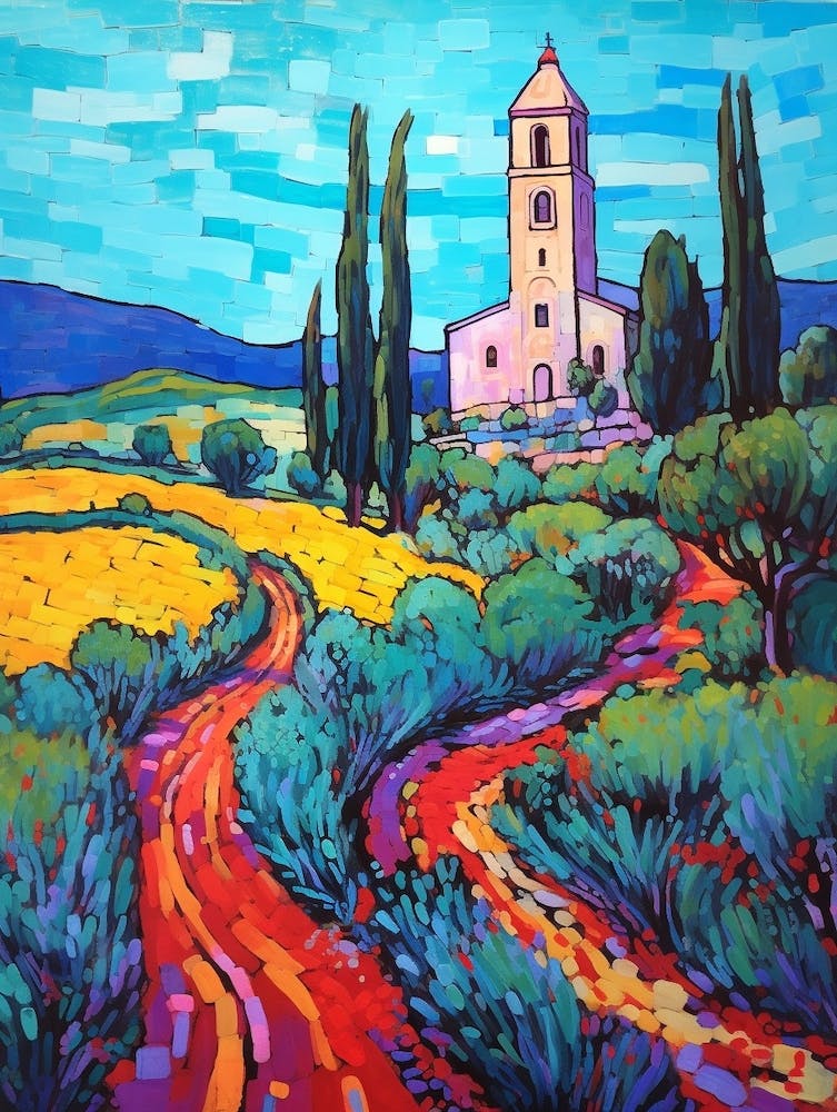 Val D Orcia Italy 4 Fauvist Painting