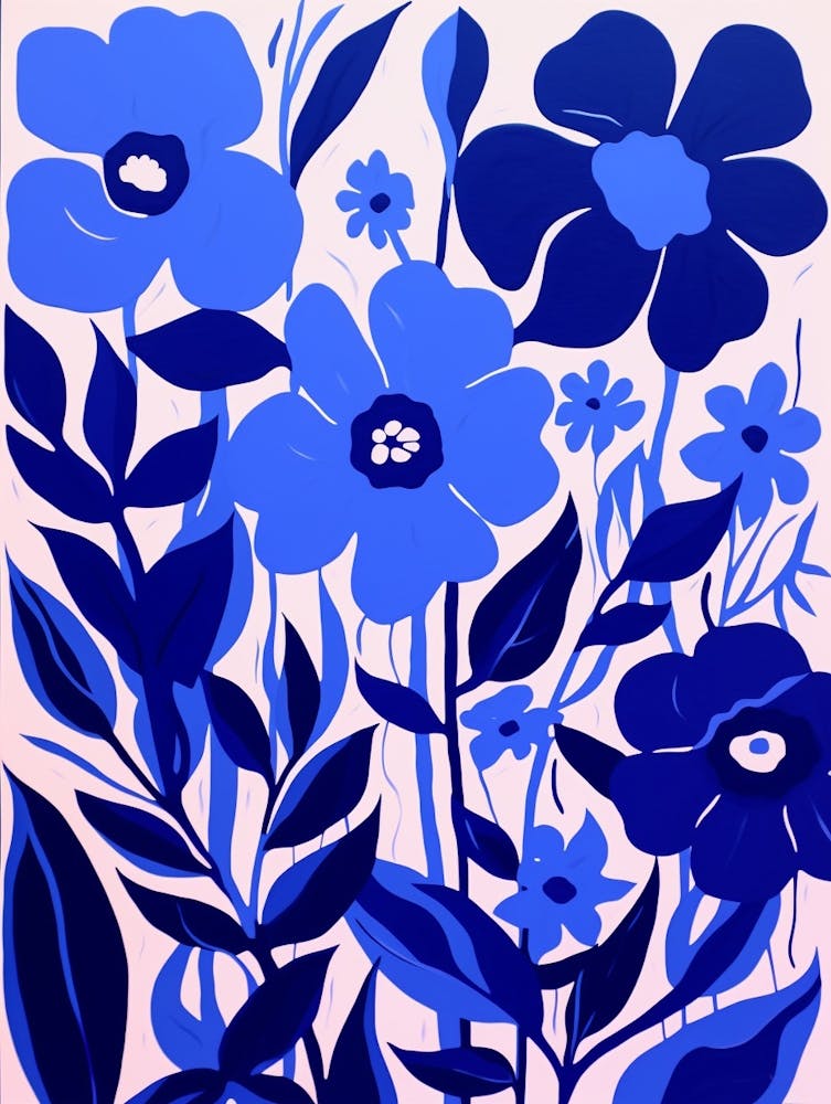Blue Flower Illustration Periwinkle 2