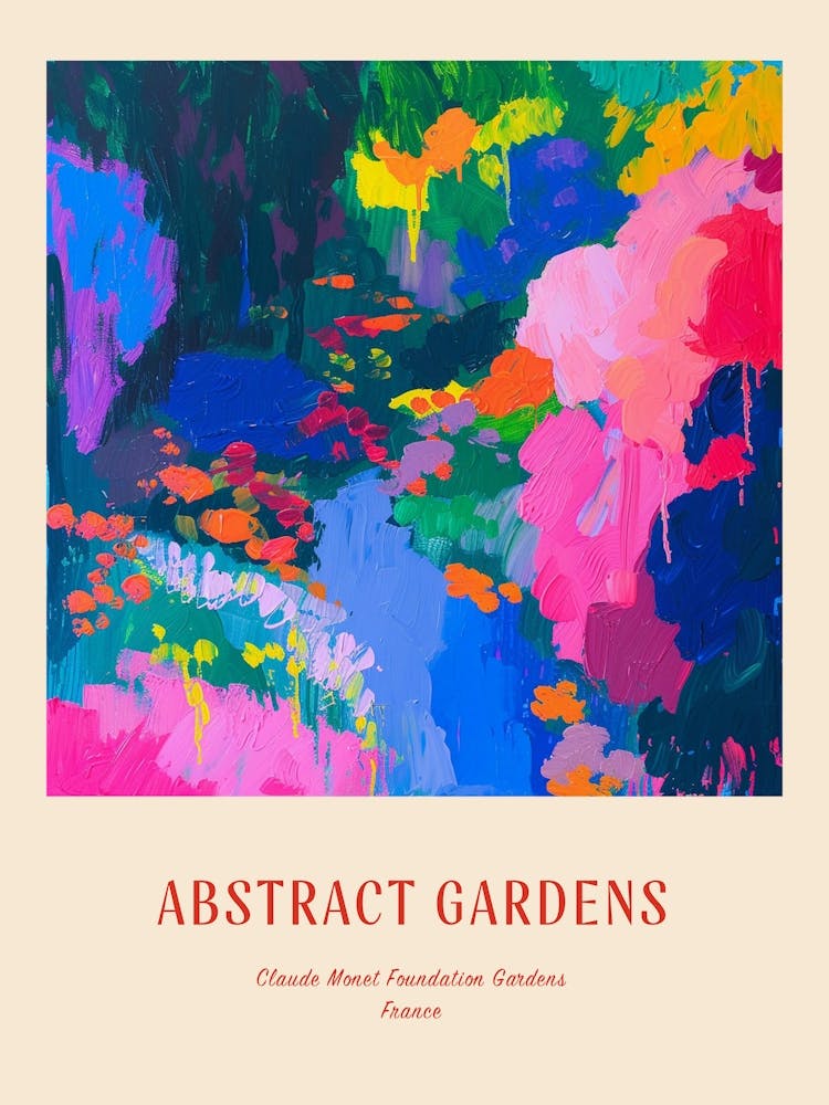 Colourful Gardens Claude Monet Foundation Gardens France 5 Red Poster