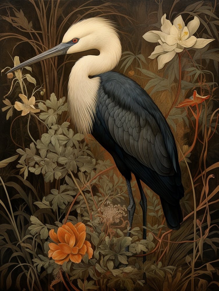 Dark And Moody Botanical Stork 3