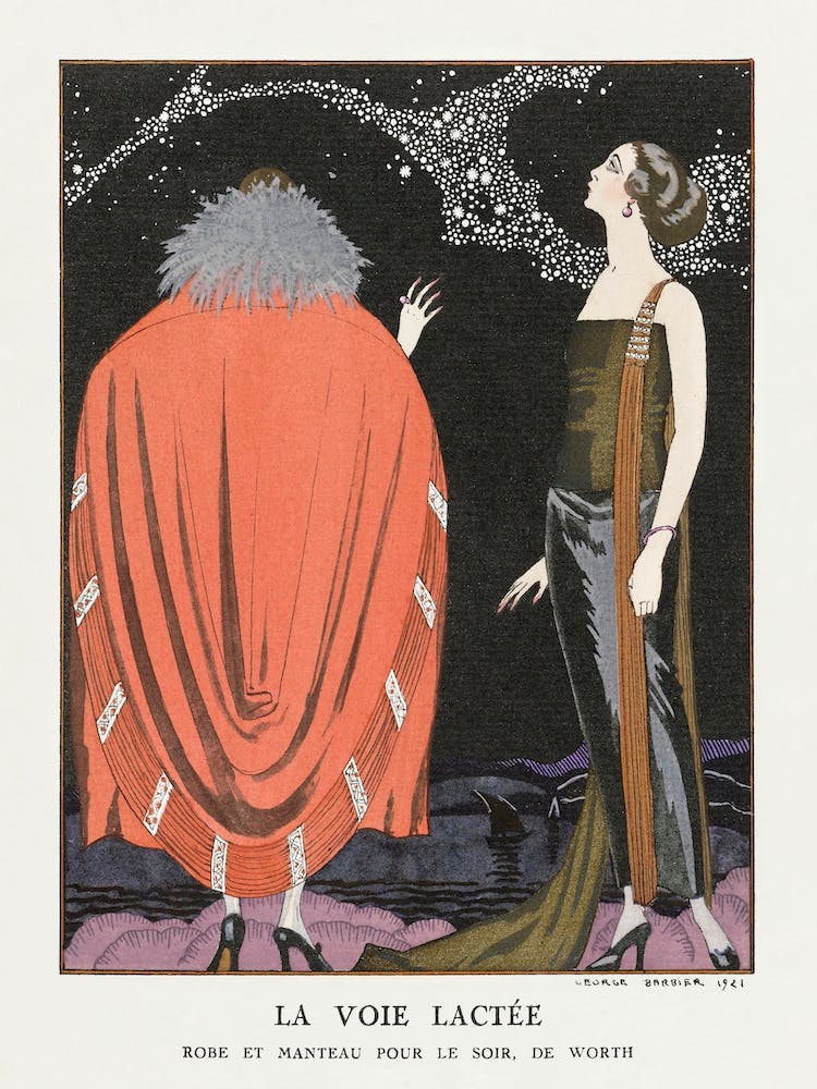La Voie Lactée Robe Et Manteau Pour Le Soir, De Worth (1921), George Barbier
