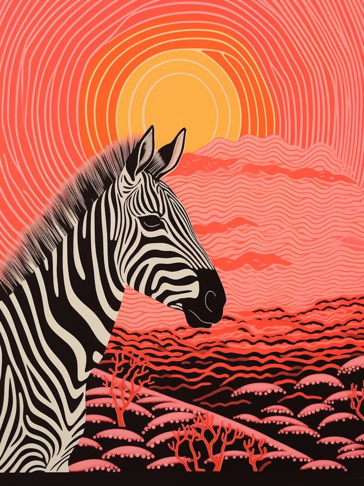 Zebra Orange & Pink Pattern 4