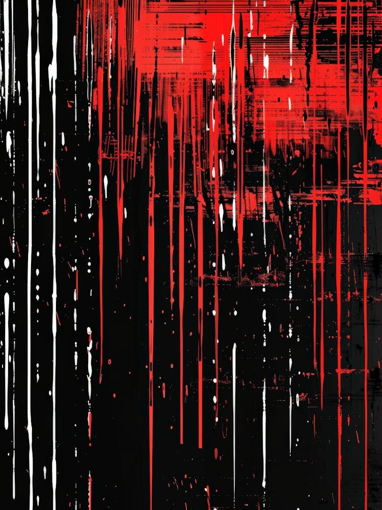 Abstract Black And Red Painting