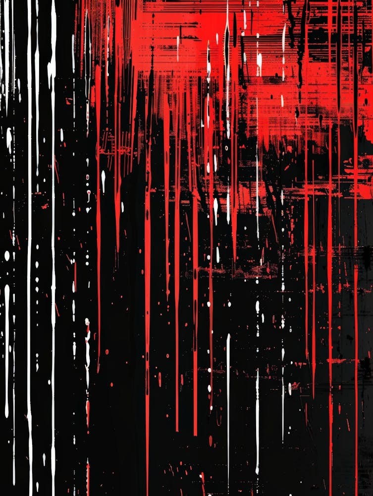 Abstract Black And Red Painting