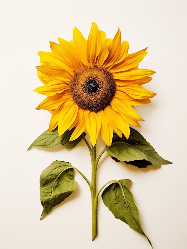 Pressed Flower Botanical Art Sunflower 2