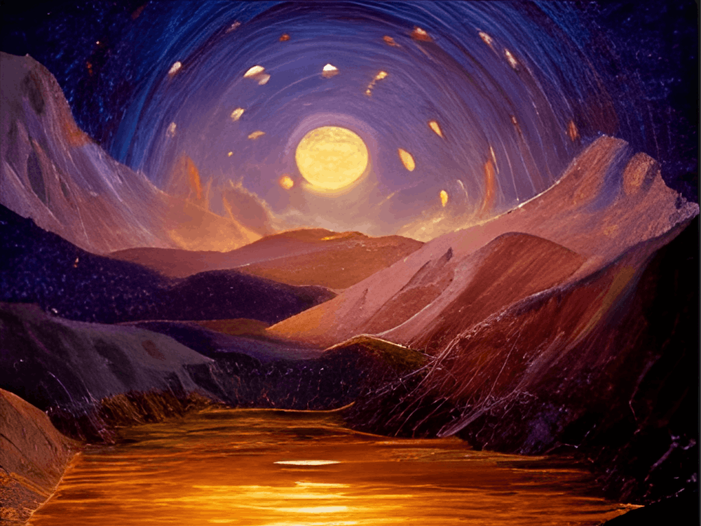 Full Moon In The Mountains