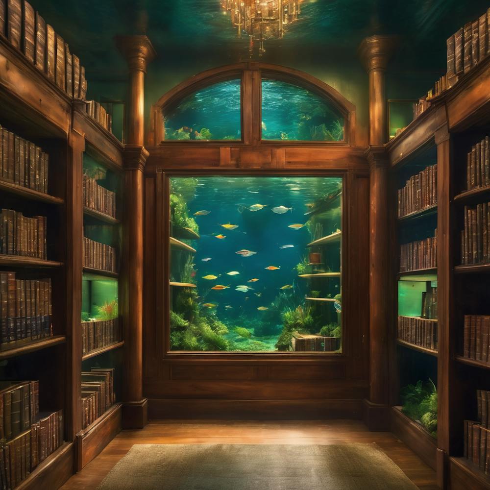 Library With An Aquarium