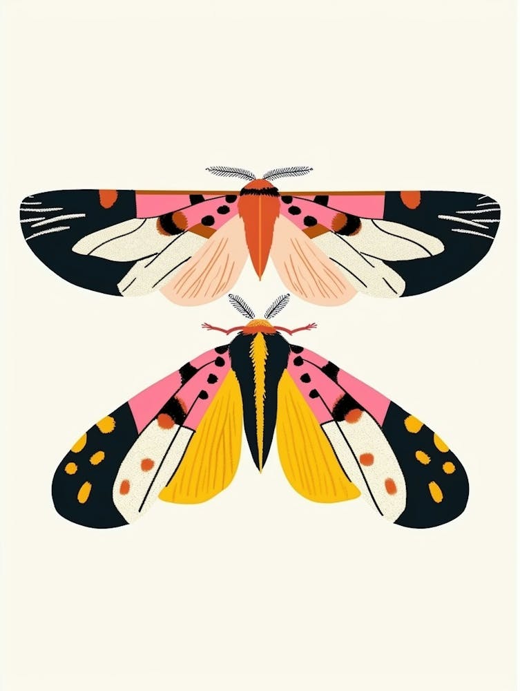 Bunte Insekten-Illustration Motte 3