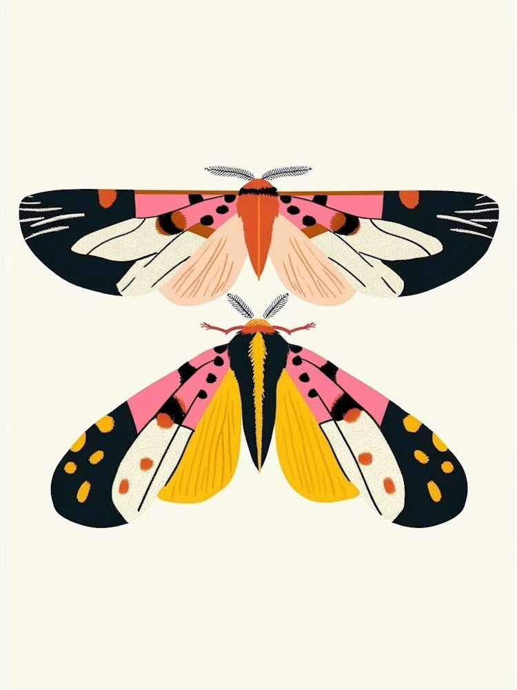 Colourful Insect Illustration Moth 3